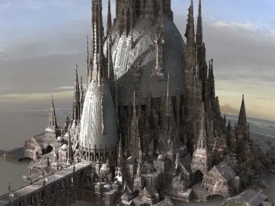 Barbarian Port City Kitbash  3D model