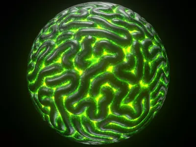 Artificial Brain for Sci-Fi scenes 4K PBR textures Low-poly 3D model