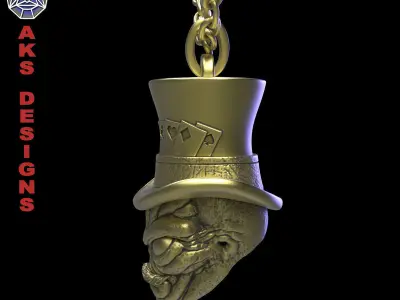 skull pendant jewelry Magician alien v1  3D print model
