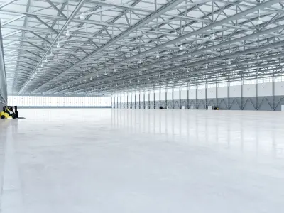 Airplane Hangar Interior 4b Low-poly 3D model