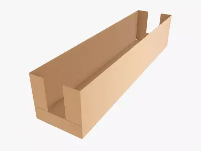 Tray cardboard box long shelf  3D model