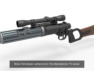 Boba Fett blaster carbines 3D Model Pack