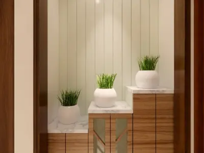 Living and Dining with Kitchen interior design 3D model