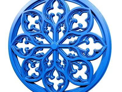 Gothic round windows 2 3D print model