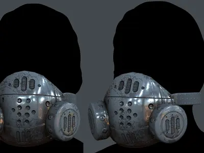Gas mask helmet 3d model scifi Low-poly Low-poly 3D model Low-poly 3D model 62