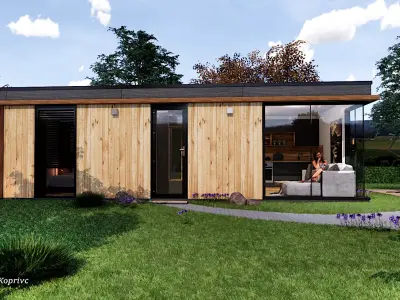 modern mobile home tiny house vacation house on 32m2 ZARA 32 Low-poly 3D model