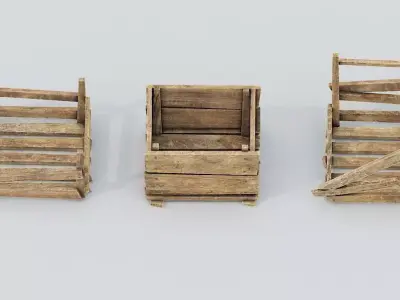 Wooden Crates Low-poly 3D model order