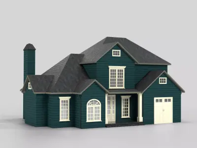 British House Design 13T3  Low-poly 3D model