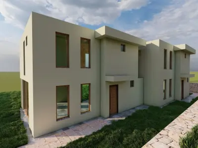 twin villa - Mediterranean coast-lumion-sketchup 3D model