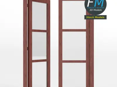 Six panel double window 3D model