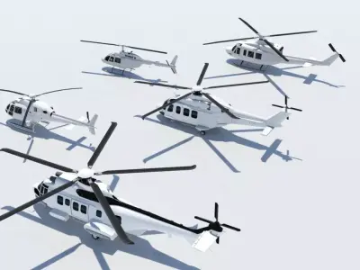 Multi-Mission Helicopter Pack 5 Static Low Poly  Scenery Ready