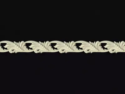 baguette shabby chic scalloped edge trim 3D model