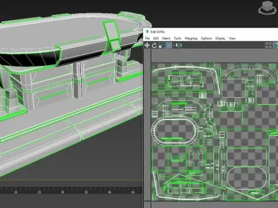 Sci-Fi Command Table - Game Ready Low-poly 3D model