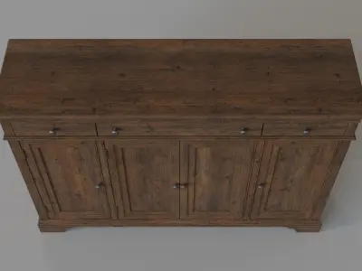 Buffet With Door And Drawer Storage 3D model