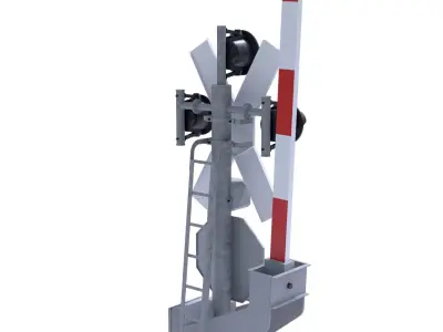 Rail Crossing Traffic Light 1 3D model
