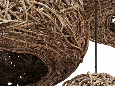 Lamp wicker n61 3D model