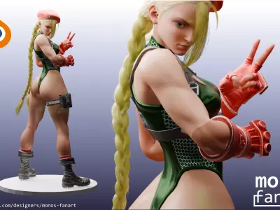 Cammy SF6 Low-poly 3D model
