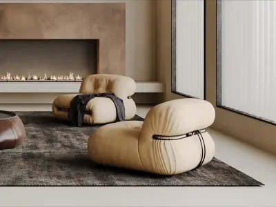 living room V-Ray Renderer 3D model buy