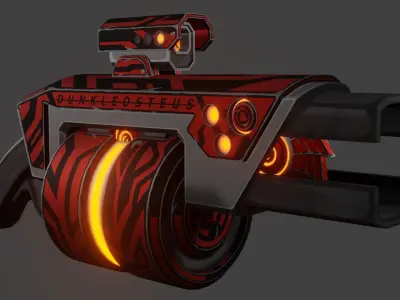 Sci-fi grenade launcher Low-poly 3D model