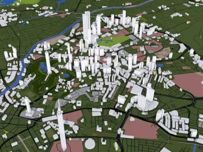 Kuala lumpur City Malaysia Low-poly 3D model