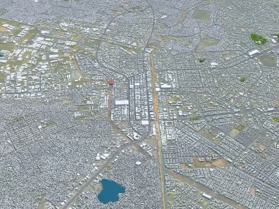 Lusaka Zambia 40km Low-poly 3D model