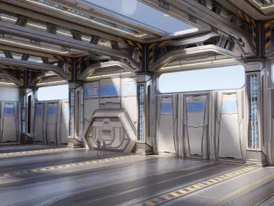 Sci-Fi Warehouse - Hall 3D model