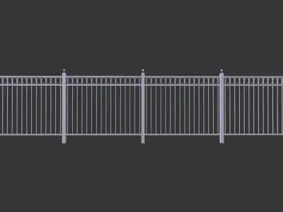 Fence Railings Low-poly 3D model