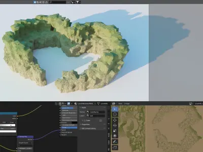 Heart rock terrain fantasy set with two seasons 3D Model Pack