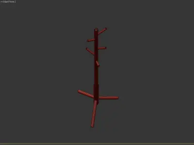 Bremen Oak Coat Stand 3D model