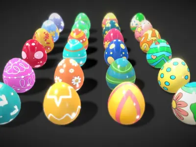 Collections Easter Eggs 5 Low-poly 3D model