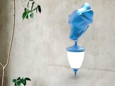 Dog Head Wall Lamp 3D print model