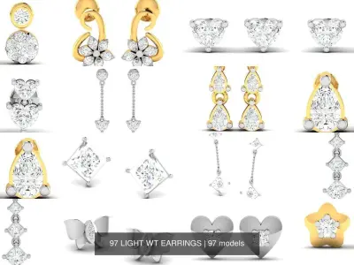 97 LIGHT WT EARRINGS 3D Model Pack