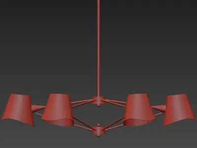 Black And Gold Chandelier 3D model