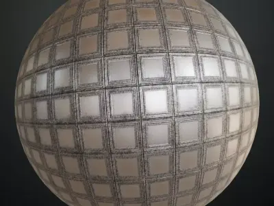 Silver Rusty Metal Ceiling Vintage PBR Seamless Texture