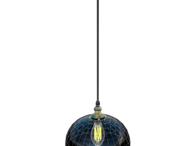 Industrial Style Glass Pendant Low-poly 3D model