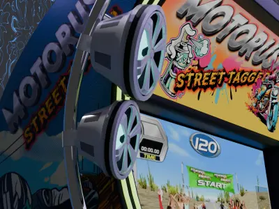 Urban Neon Moto Arcade Racer    MOTORUSH   Street Tagged 3D model