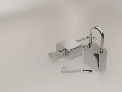 Chromium Padlock 3D model