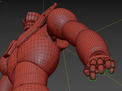 Mazinger - head body pilder - rigged and mapped 3D model