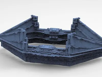 Sci-Fi Ocean Tech ship barrior Shield 2 3D model