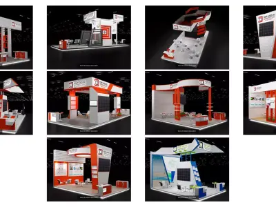  Booth Exhibition Stand G4 3D Model Pack