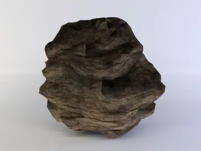 Large round rock Low-poly 3D model