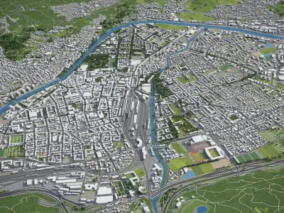Innsbruck - 3D City Model Low-poly 3D model