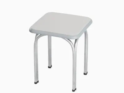 Silver Steel Stool 02 3D model