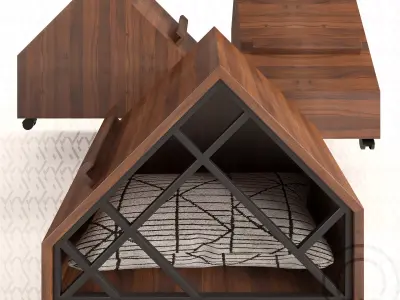 Grid pet House Low-poly 3D model