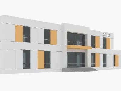 office yellow Low-poly 3D model