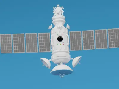 Sci Fi Satellite Low-poly 3D model