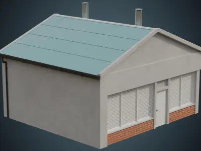 Building 1A Low-poly 3D model