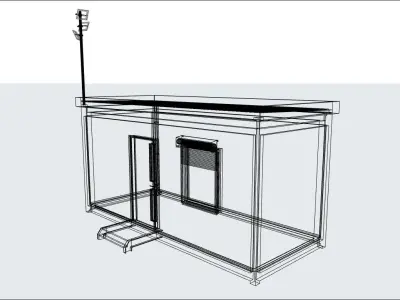container guard booth 600cm x 250cm many formats 3D model buy