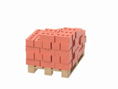 Bricks On Wooden Pallet 3D model purchase