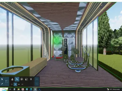3D rendering of an outdoor gym in a simulator 3D model
